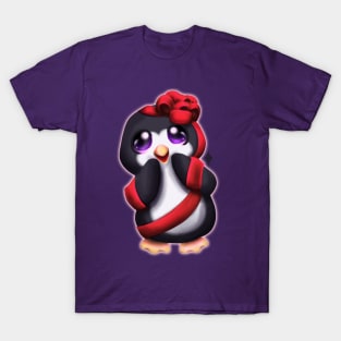 Penguin wrapped in a bow T-Shirt